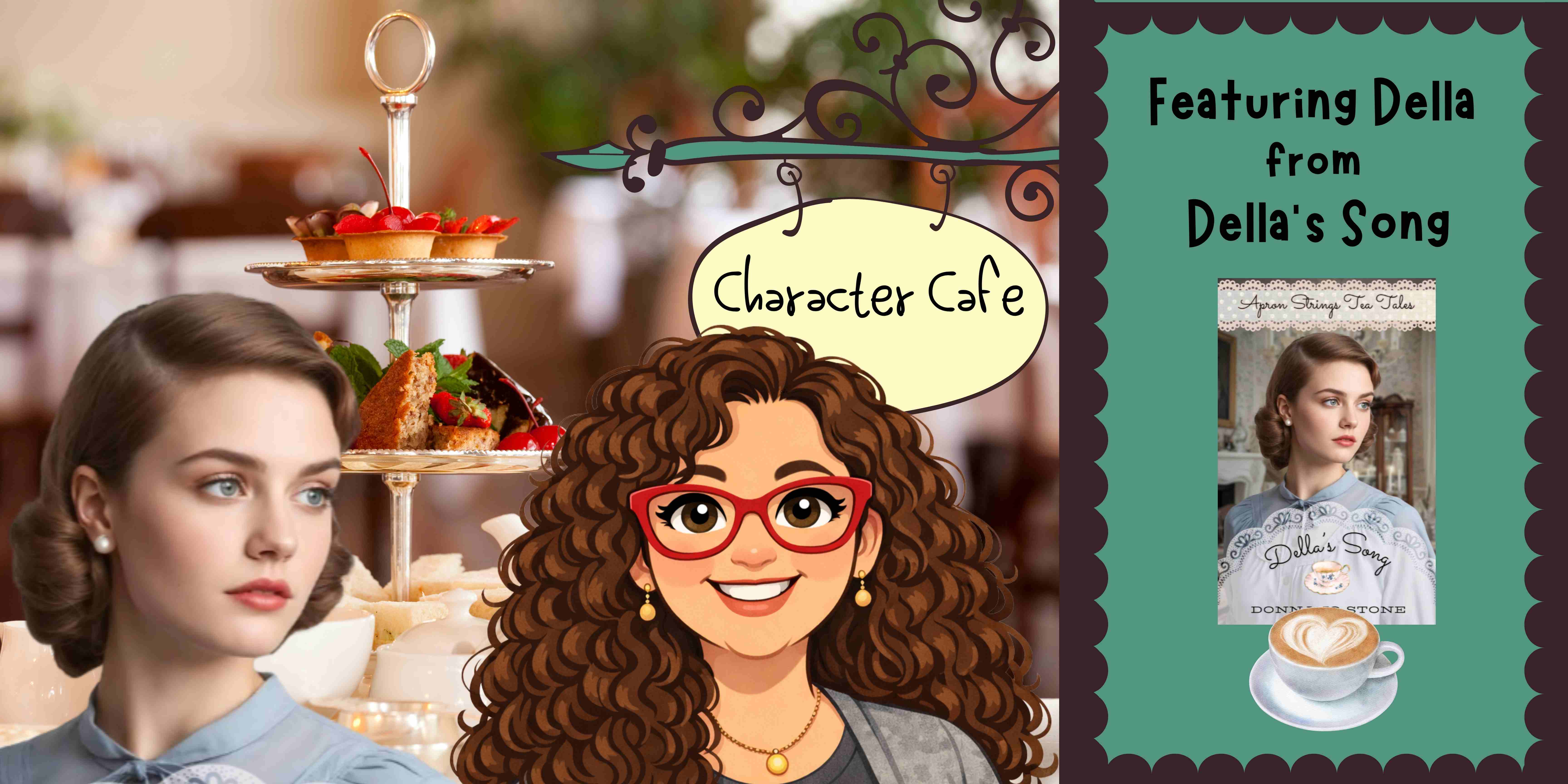 Amy with Della at a cafe